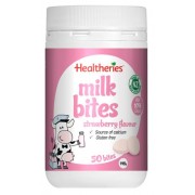 Healtheries 贺寿利 牛奶片咀嚼片 儿童/成人补钙 (草莓味) 50片